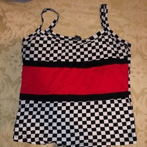 checkered rue 21 crop top